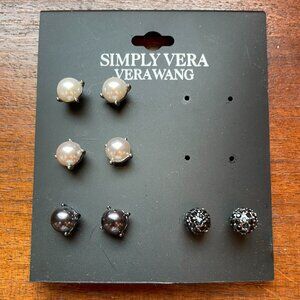 Bundle 3/$12. Simply Vera Vera Wang Four Pair Stud Earrings